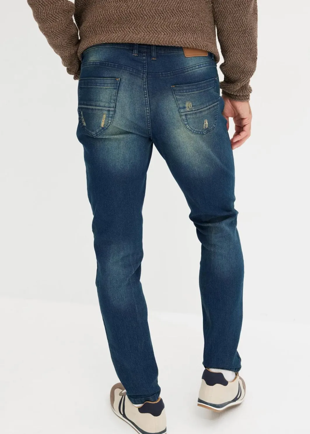 Herren bonprix Große Größen|Jeans|Leichte Slim Fit Stretch-Jeans, Straight