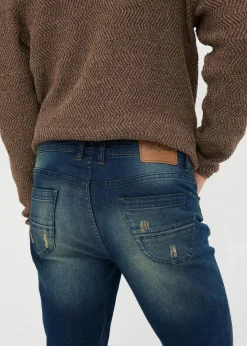 Herren bonprix Große Größen|Jeans|Leichte Slim Fit Stretch-Jeans, Straight
