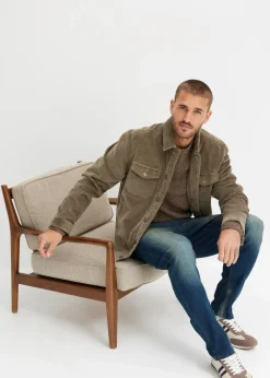 Herren bonprix Große Größen|Jeans|Leichte Slim Fit Stretch-Jeans, Straight