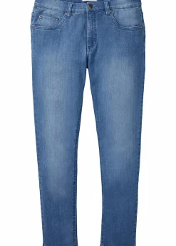 Herren bonprix Jeans|Große Größen|Leichte Slim-Fit-Jeans, Straight