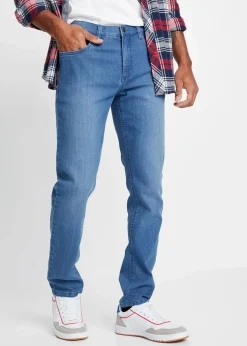 Herren bonprix Jeans|Große Größen|Leichte Slim-Fit-Jeans, Straight