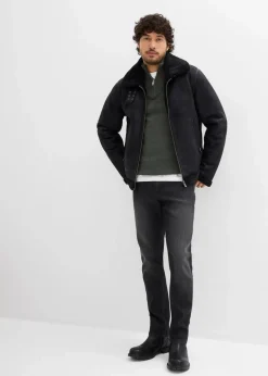 Herren bonprix Jeans|Große Größen|Leichte Slim-Fit-Jeans, Straight
