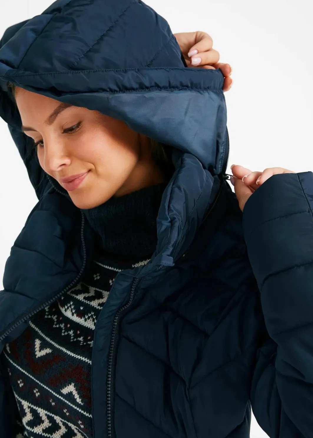 Damen bonprix Jacken & Mäntel|Bekleidung·Hosen|Leichte Steppjacke mit abnehmbarer Kapuze
