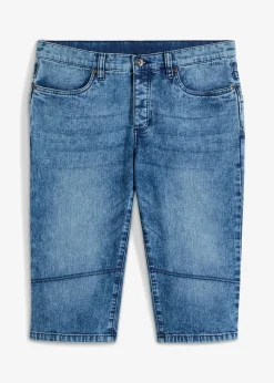 Hot Leichte Stretch-Jeans-Long-Bermuda, Regular Fit Herren Große Größen|Shorts