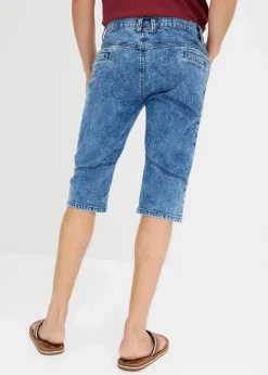 Hot Leichte Stretch-Jeans-Long-Bermuda, Regular Fit Herren Große Größen|Shorts