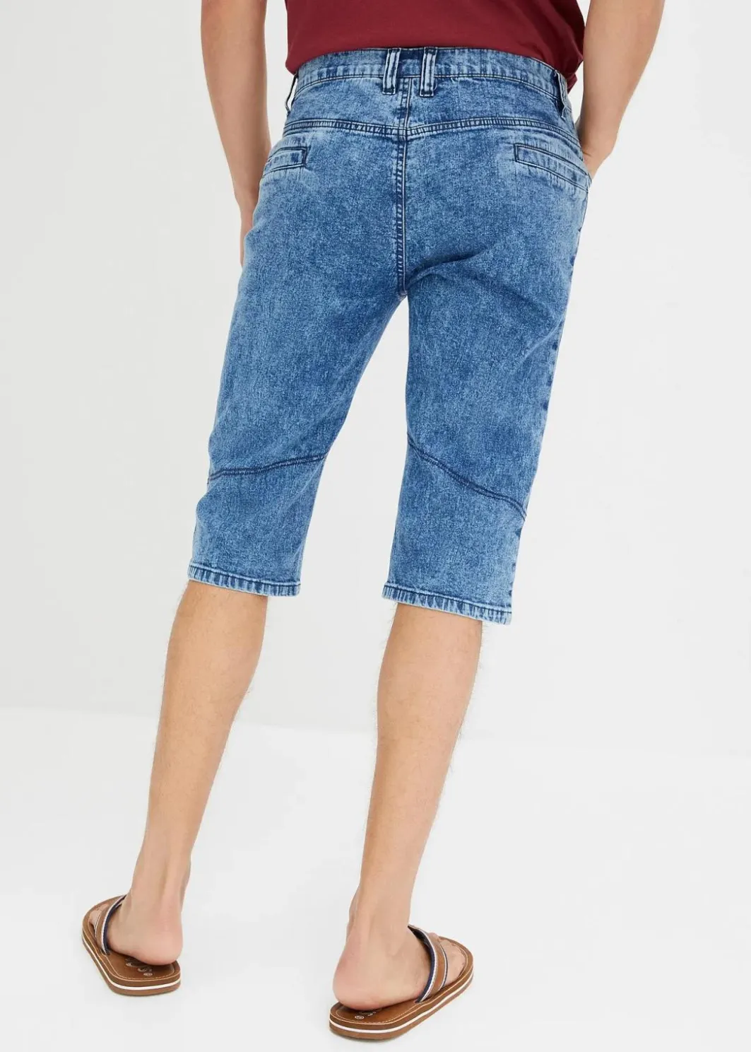 Hot Leichte Stretch-Jeans-Long-Bermuda, Regular Fit Herren Große Größen|Shorts
