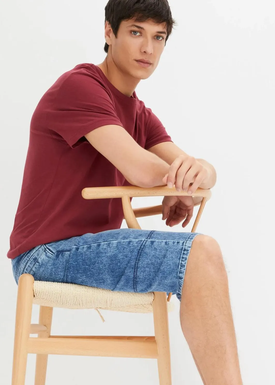 Hot Leichte Stretch-Jeans-Long-Bermuda, Regular Fit Herren Große Größen|Shorts