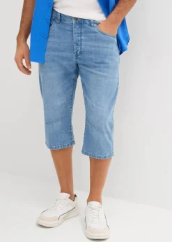 Herren bonprix Hosen|Shorts|Leichte Stretch-Jeans-Long-Bermuda, Regular Fit