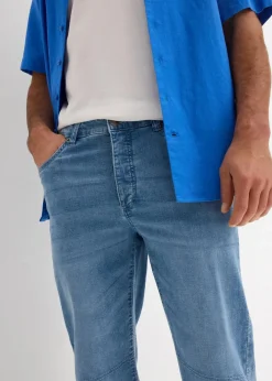 Herren bonprix Hosen|Shorts|Leichte Stretch-Jeans-Long-Bermuda, Regular Fit