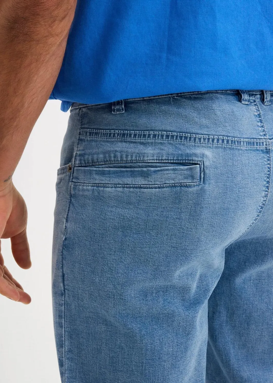 Herren bonprix Hosen|Shorts|Leichte Stretch-Jeans-Long-Bermuda, Regular Fit