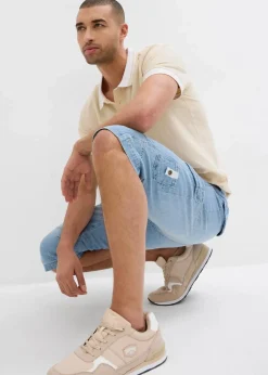 Herren bonprix Jeans|Shorts|Leichte Stretch-Jeans-Long-Cargobermuda, Relaxed Fit