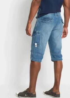 Best Leichte Stretch-Jeans-Long-Cargobermuda, Relaxed Fit Herren Jeans|Shorts