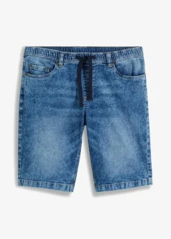 Herren bonprix Große Größen|Shorts|Leichte Stretch-Jeans-Schlupf-Bermuda mit Komfortbund, Slim Fit