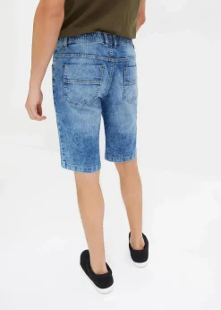 Herren bonprix Große Größen|Shorts|Leichte Stretch-Jeans-Schlupf-Bermuda mit Komfortbund, Slim Fit