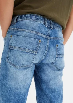 Herren bonprix Große Größen|Shorts|Leichte Stretch-Jeans-Schlupf-Bermuda mit Komfortbund, Slim Fit