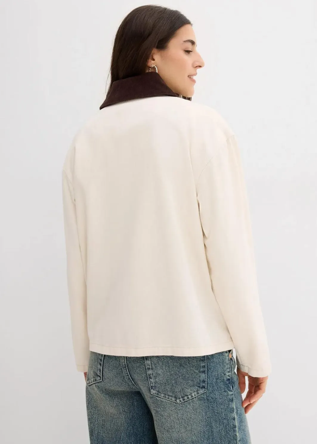 Best leichte Twill-Jacke mit Cordkragen Damen Jacken & Mäntel|Bekleidung·Hosen