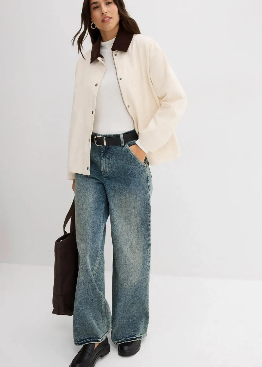 Best leichte Twill-Jacke mit Cordkragen Damen Jacken & Mäntel|Bekleidung·Hosen