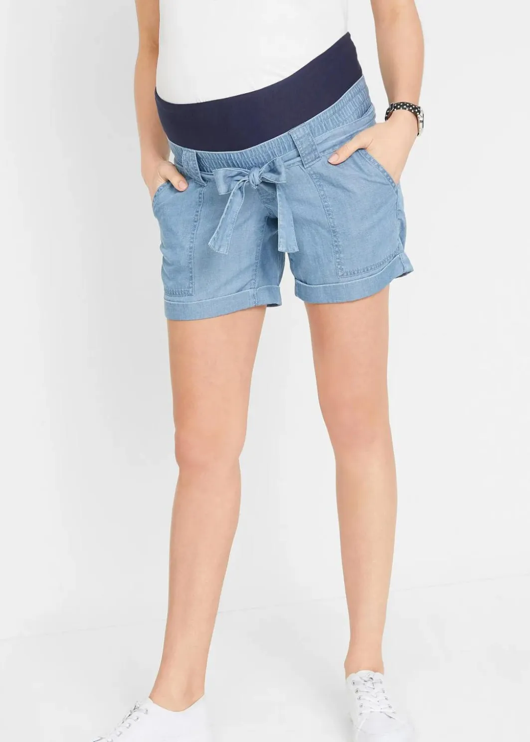 Damen bonprix Bekleidung·Blazer|Umstandsmode|Leichte Umstandshorts mit Lyocell und Leinen