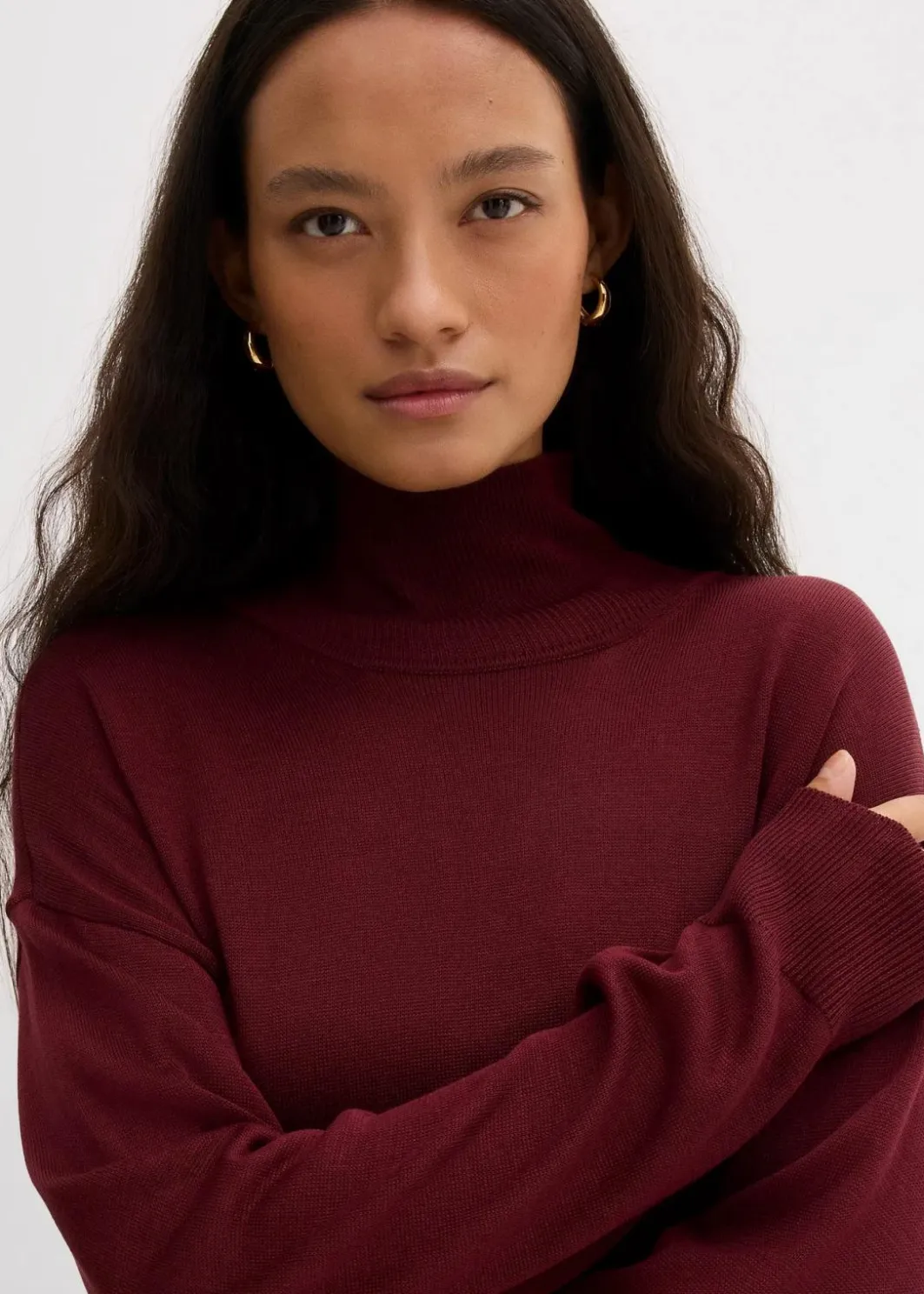 Online Leichter Feinstrickpullover mit breitem Turtleneck aus Viskose-Mix Damen Bekleidung·Umstandsmode|Bekleidung·Jeans