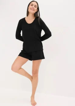 Clearance Leichter Loungewear Shorty aus weichem Material Damen Homewear|Nachtwäsche