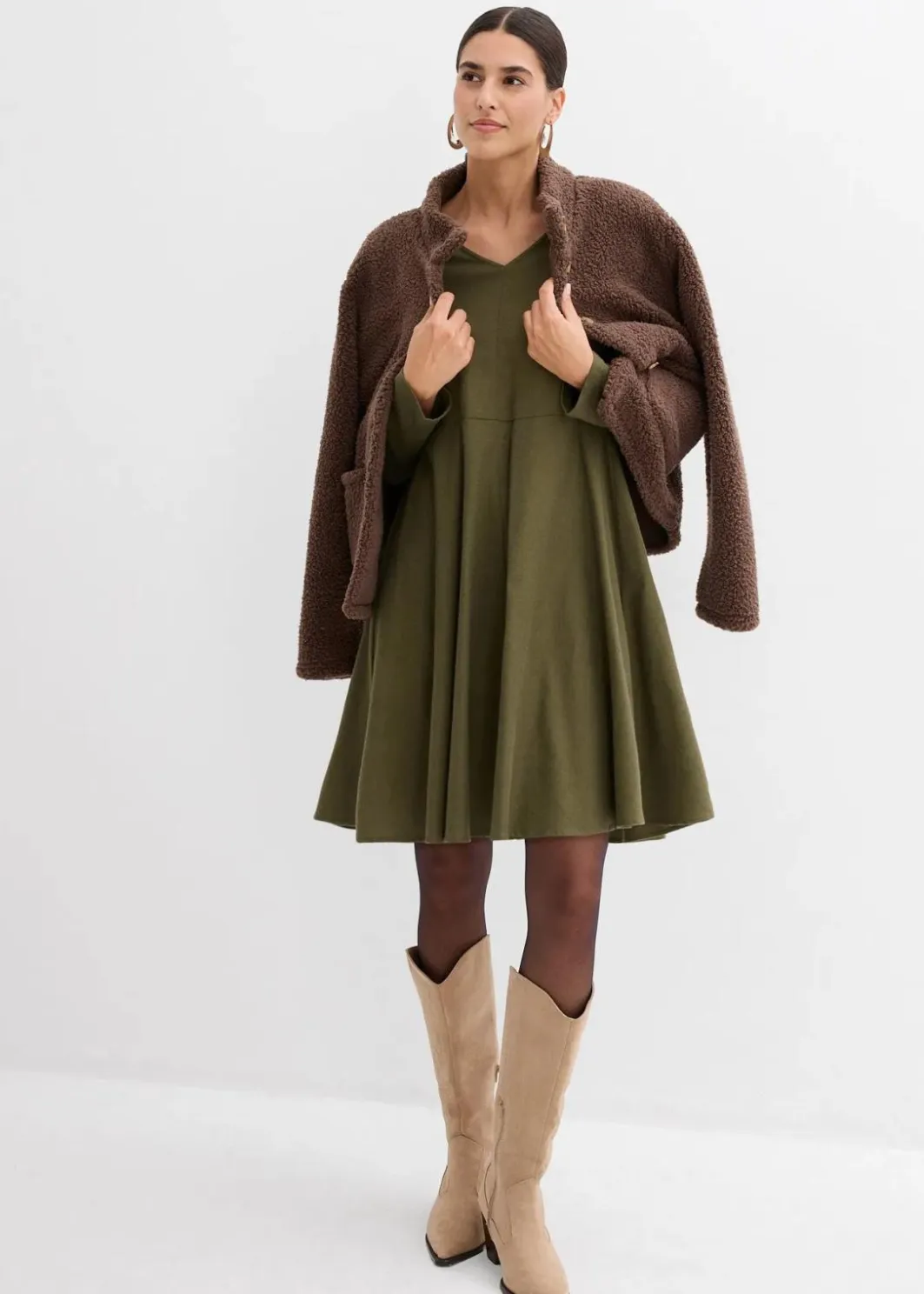 Outlet Leichtes Flanellkleid aus reiner Baumwolle Damen Bekleidung·Pullover & Strickjacken|Kleider