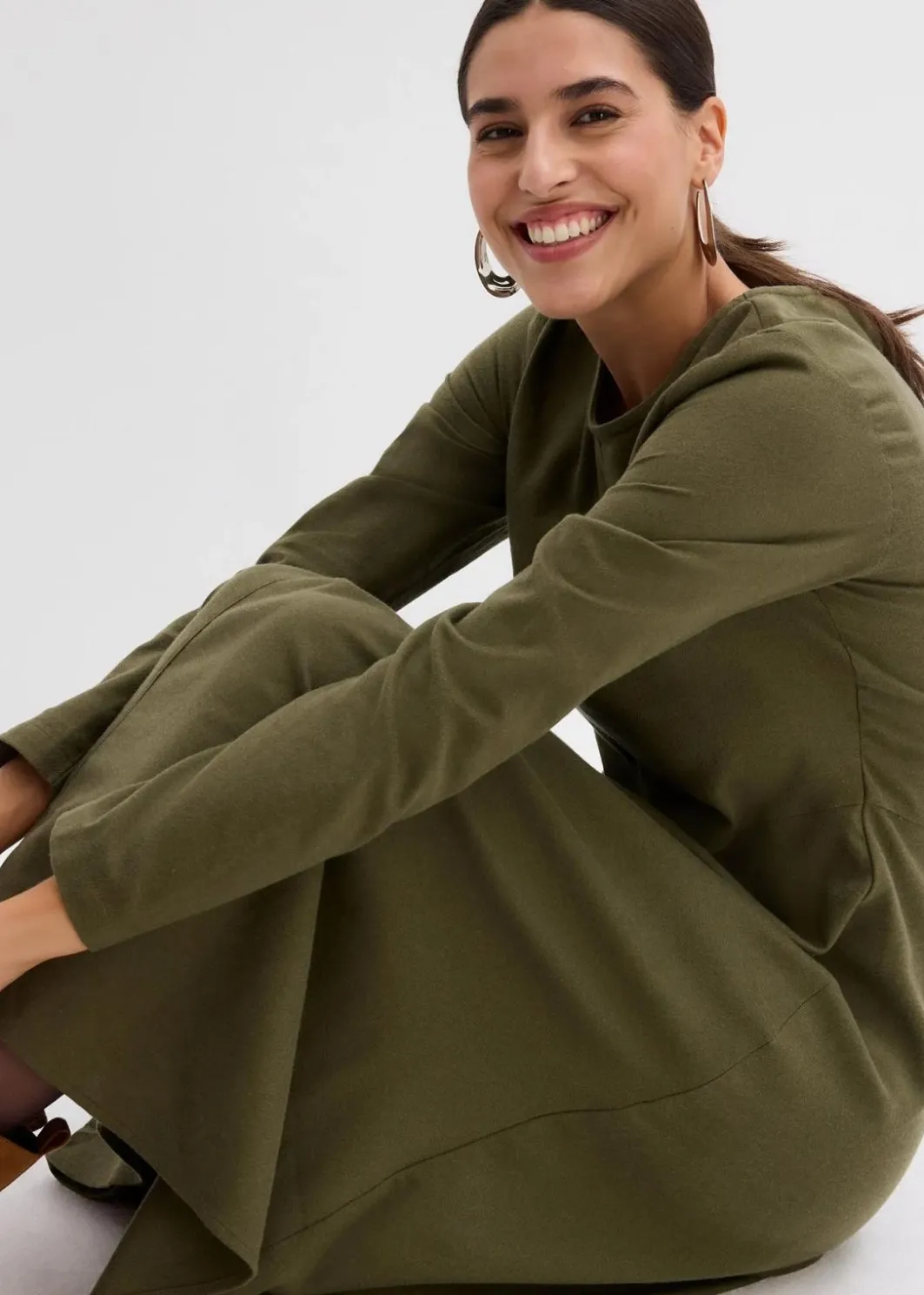 Damen bonprix Bekleidung·Pullover & Strickjacken|Kleider|Leichtes Flanellkleid aus reiner Baumwolle