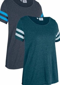 Damen bonprix Shirts & Tops|Sportbekleidung|Leichtes Sport-Shirt (2er Pack)