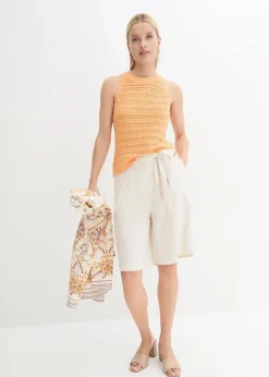 Clearance Leinen-Bermuda Damen Hosen|Shorts