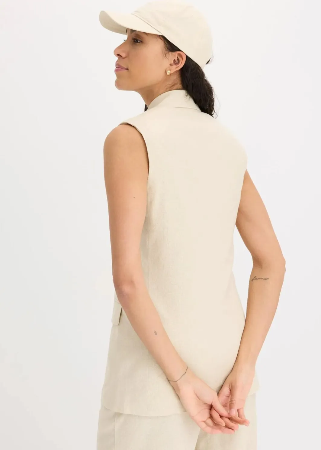 Sale Leinen-Blazer ohne Arm Damen Blazer|Bekleidung·Basics