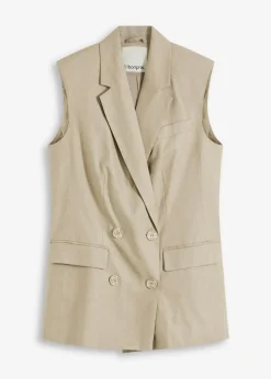 Damen bonprix Bekleidung·Basics|Blazer|Leinen-Blazer ohne Arm