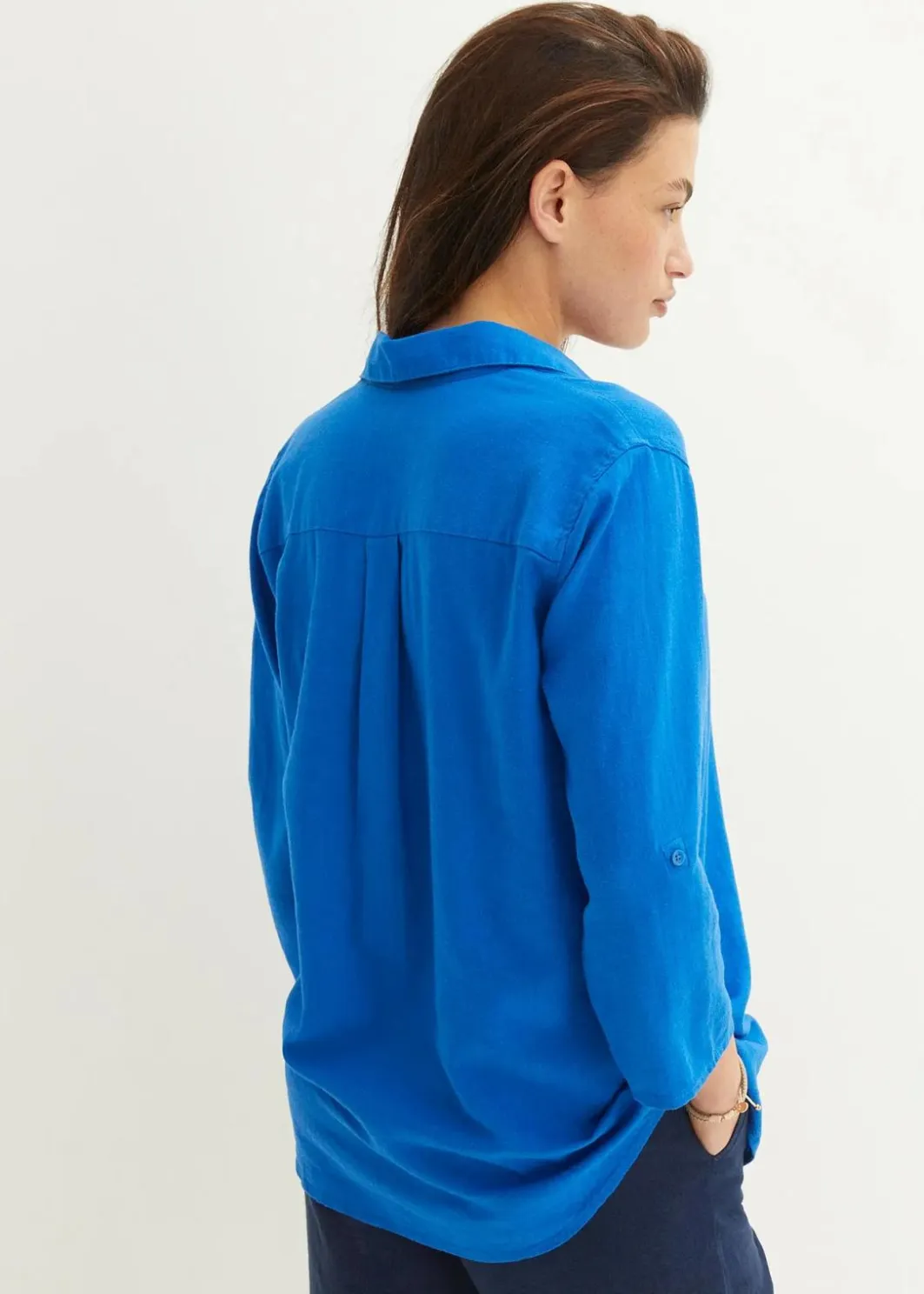 Damen bonprix Blusen & Tuniken|Bekleidung·Jacken & Mäntel|Leinen-Bluse, 3/4-Arm
