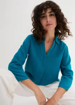 Best Leinen-Bluse, 3/4-Arm Damen Blusen & Tuniken|Bekleidung·Jacken & Mäntel
