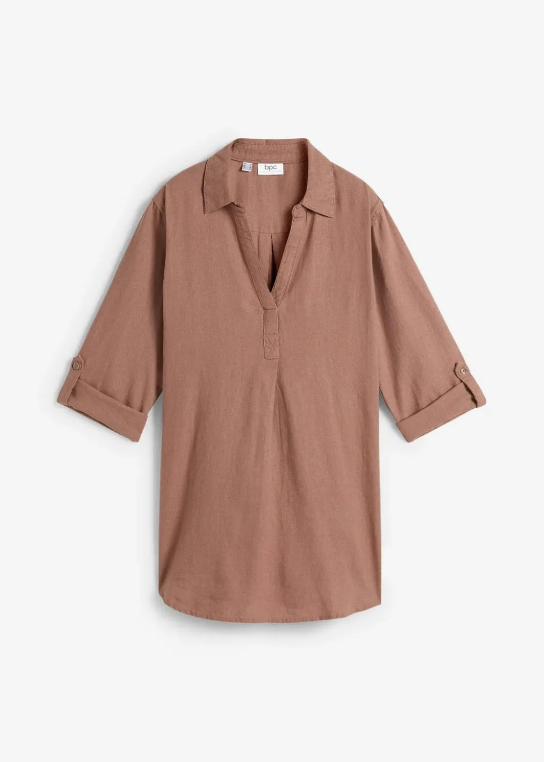 Damen bonprix Blusen & Tuniken|Bekleidung·Jacken & Mäntel|Leinen-Bluse, 3/4-Arm