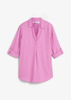 Damen bonprix Bekleidung·Jacken & Mäntel|Blusen & Tuniken|Leinen-Bluse, 3/4-Arm