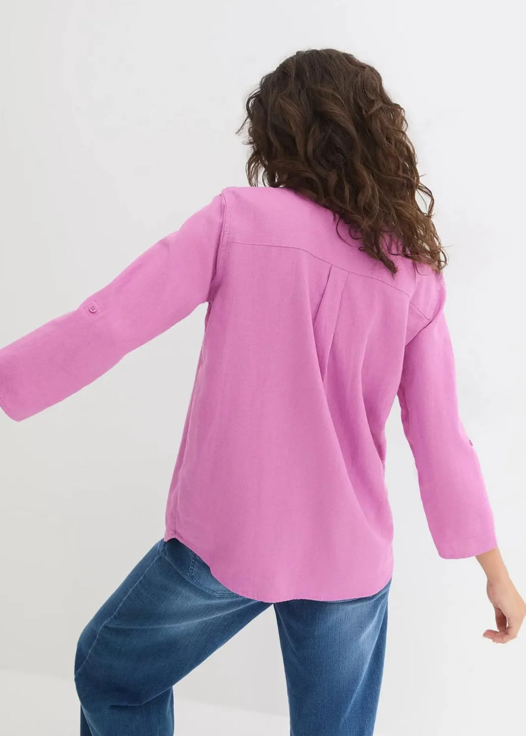 Damen bonprix Bekleidung·Jacken & Mäntel|Blusen & Tuniken|Leinen-Bluse, 3/4-Arm