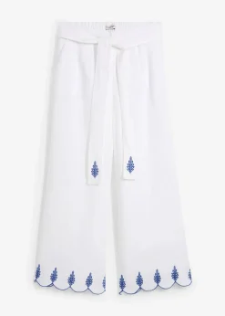 Sale Leinen-Culotte mit Gürtel (2 tlg. Set) Damen Bekleidung·Kleider|Premium