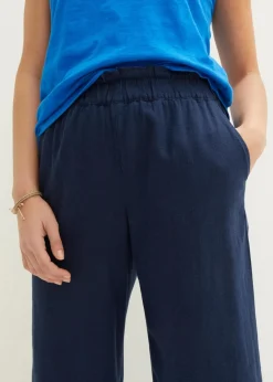 Outlet Leinen-Culotte, wadenlang Damen Hosen|Bekleidung·Kleider