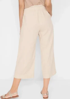 Outlet Leinen-Culotte, wadenlang Damen Bekleidung·Kleider|Hosen