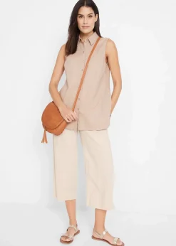 Outlet Leinen-Culotte, wadenlang Damen Bekleidung·Kleider|Hosen