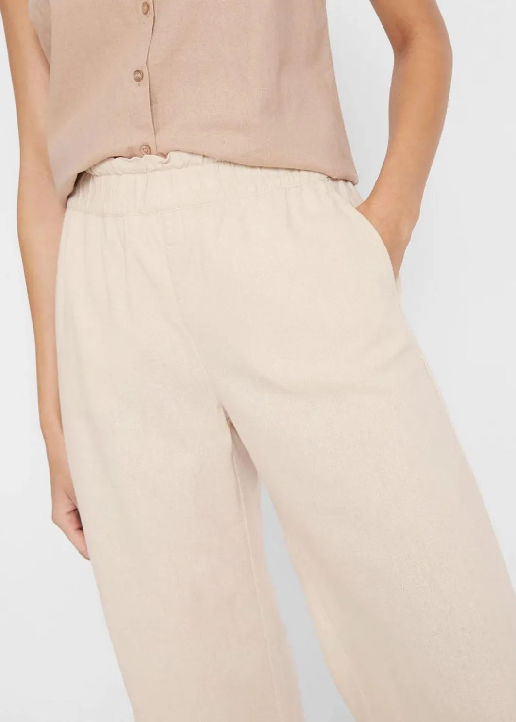Outlet Leinen-Culotte, wadenlang Damen Bekleidung·Kleider|Hosen