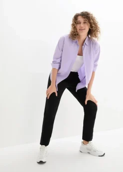 New Leinenhose mit Taschendetails und Knöpfen am Saum Damen Bekleidung·Kleider|Hosen