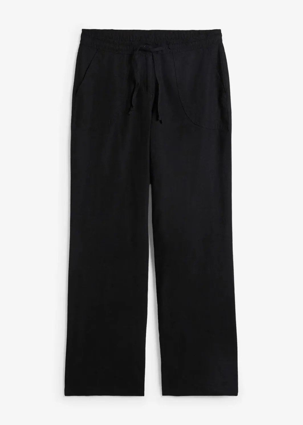 Damen bonprix Kurzgrößen|Bekleidung·Kleider|Leinen-Hose mit weitem Bein