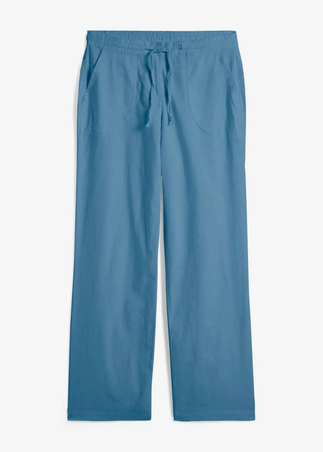 Damen bonprix Kurzgrößen|Hosen|Leinen-Hose mit weitem Bein