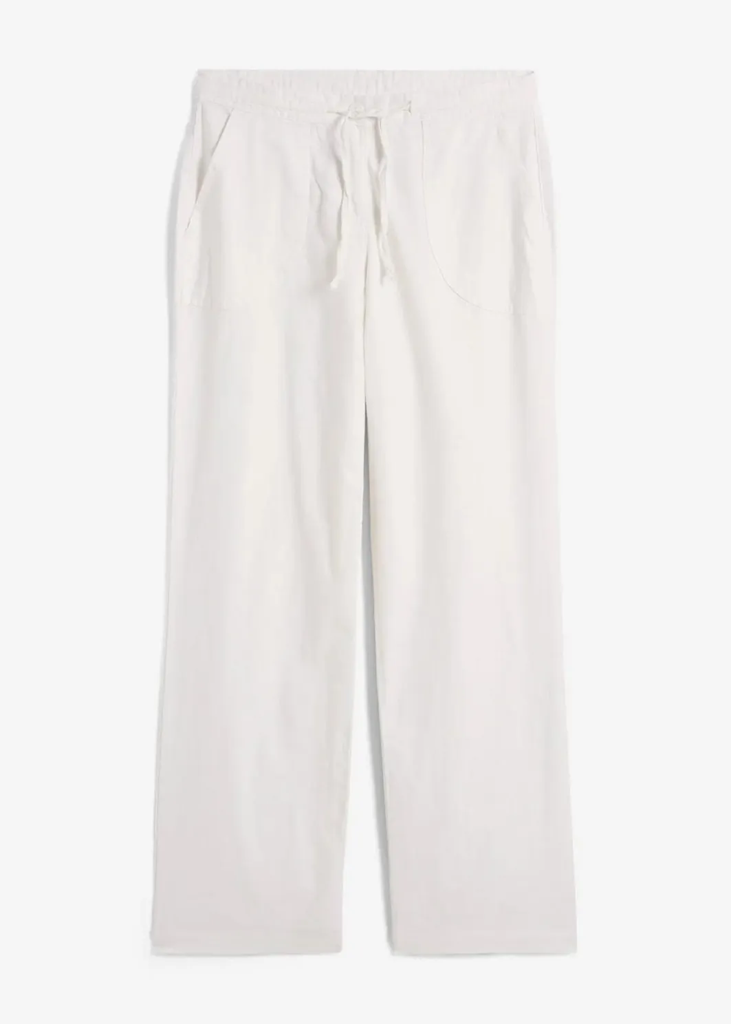 Damen bonprix Kurzgrößen|Bekleidung·Kleider|Leinen-Hose mit weitem Bein