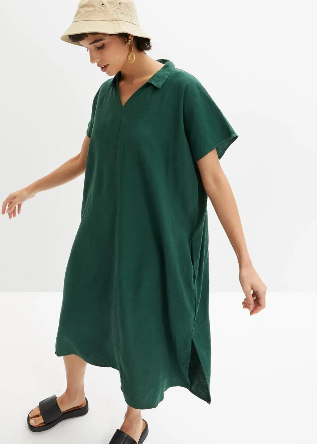 Damen bonprix Bekleidung·Pullover & Strickjacken|Kleider|Leinenkleid