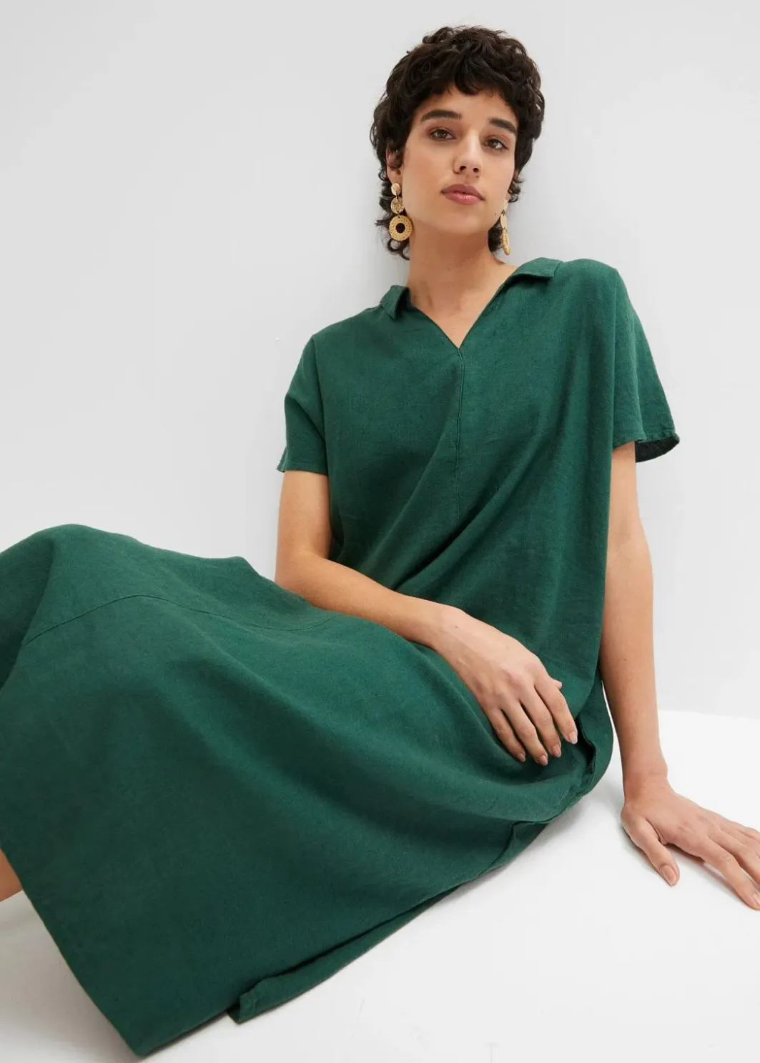 Damen bonprix Bekleidung·Pullover & Strickjacken|Kleider|Leinenkleid