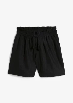 Outlet Leinen-Paperbag-Shorts Damen Hosen|Shorts