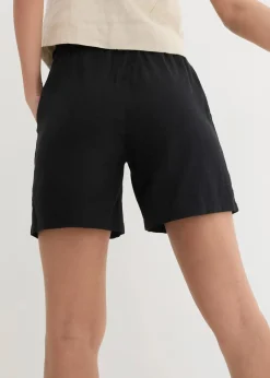 Outlet Leinen-Paperbag-Shorts Damen Hosen|Shorts