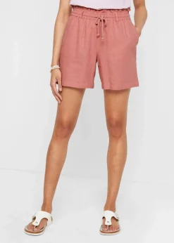 Damen bonprix Hosen|Shorts|Leinen-Paperbag-Shorts