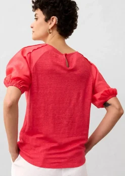 Damen bonprix Premium|Shirts & Tops|Leinen-Shirt mit Ballonärmeln